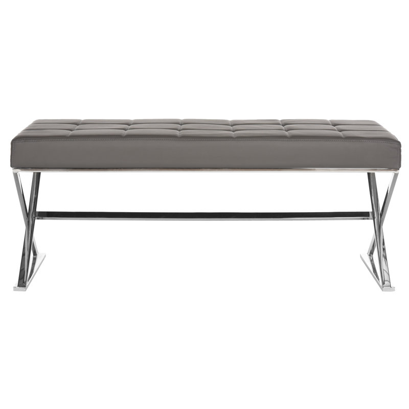 Bolderberg Faux Leather Upholstered Bench, Gray