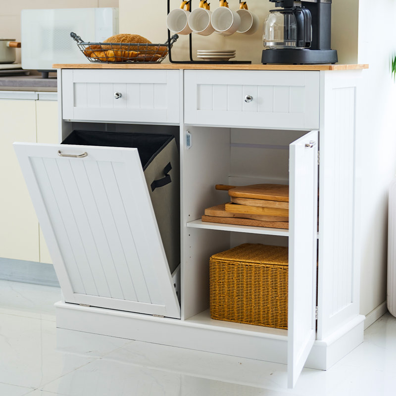 Poubelle ouverte 20 gallons, Blanc