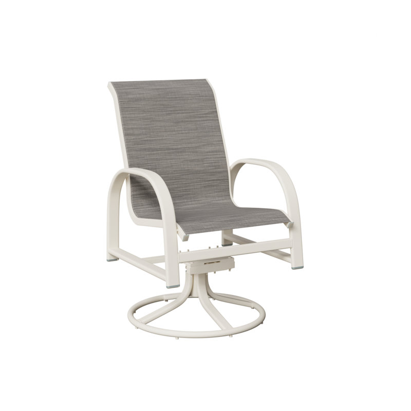 Chaise berçante pivotante en aluminium blanc mat Berlin, Mica perle, Aluminium blanc mat