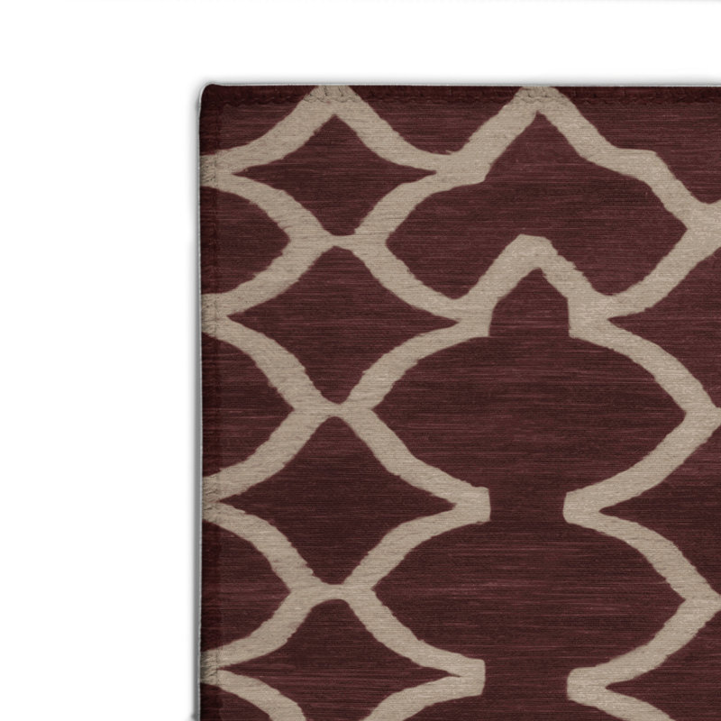 Trellis Black Indoor and Outdoor Area Rug, Rectangle 2' x 3'
