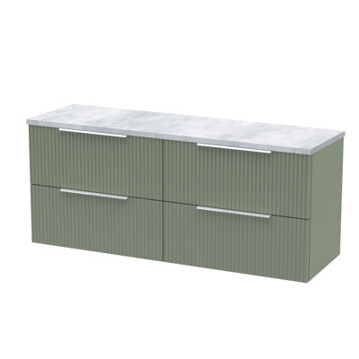Fluted 121.5cm Double Bathroom Vanity Base Only