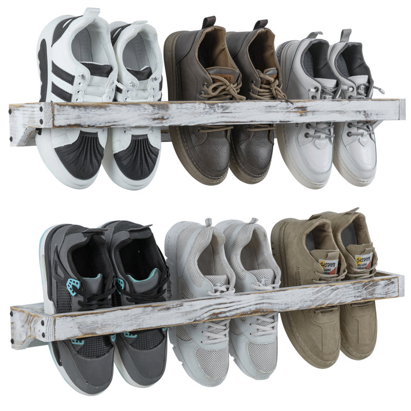 6 Pair Solid Wood Shoe Rack