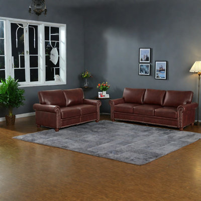 Stylish Storage Sofas, Burgundy Faux Leather, Modern Living Room