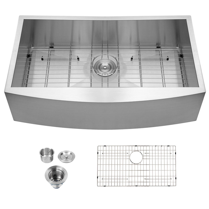 36" L x 20" W Farmhouse Kitchen Sink Stainless Steel Kitchen Sink Single Bowl Apron Front Sink