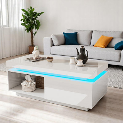 Omer Pedestal Coffee Table with Storagez