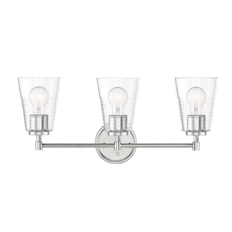 Éclairage de salle de bain à intensité variable 3 lumières Archiebald, Nickel brossé