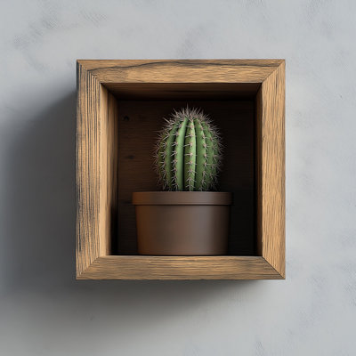 Solid Wood Rectangle Decorative Wall & Display Shelf