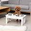 Station de jeu surélevée pour petits chiens, support à bols pour réduire les dégâts, encourage les habitudes alimentaires, base antidérapante, acier inoxydable, style moderne, support pour chien à finition blanche, mangeoire surélevée