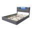Velvet Storage Bed with 4 Drawers, Tufted Headboard with RGB LED & Charging Station, Beige/Grey, EU Double & King Size 140/160x200cm-1704104618-1704104609