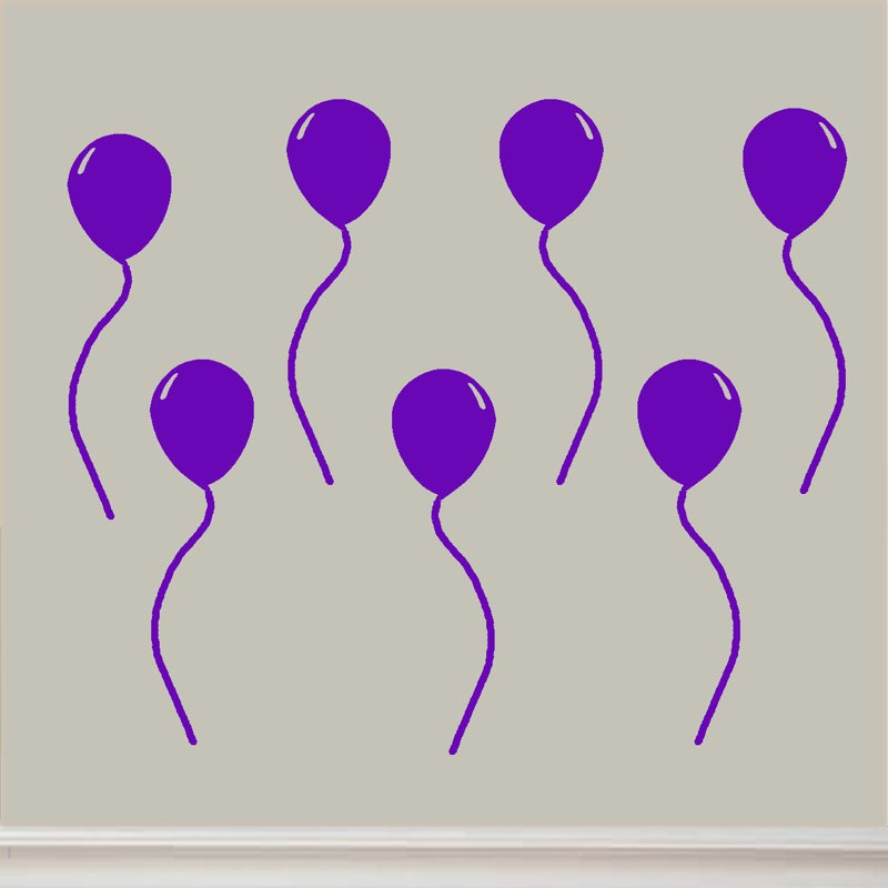 Décalcomanie murale en vinyle ballon Hunsicker, Mauve