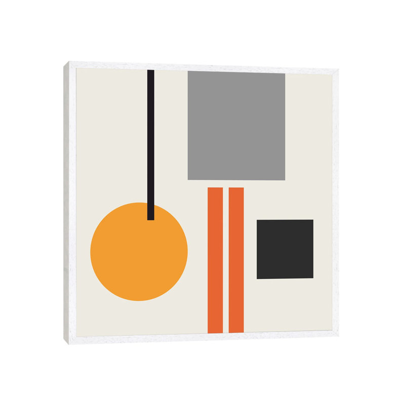 Mid Century V - Print on Canvas, 93.98 cm H x 93.98 cm W, White Framed