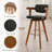 29.9" Mid‑Century Modern Swivel Upholstered Bar Stools Solid Wood Frame with Armrests (Set Of 2)-1638089953