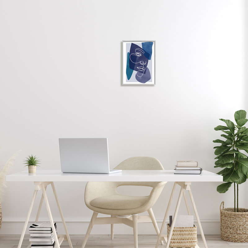 Doodle «Bold Blue» par Birch & Ink, L 11 po x H 14 po, Estampe numérique Farmhouse