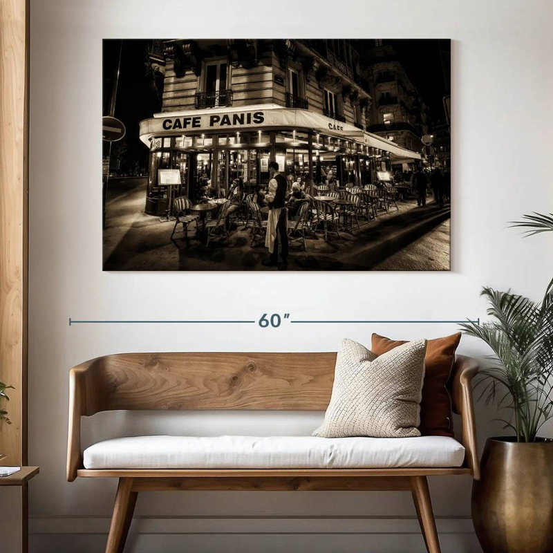 Yarlin Paris Cafe At Night, 34" H x 51" W