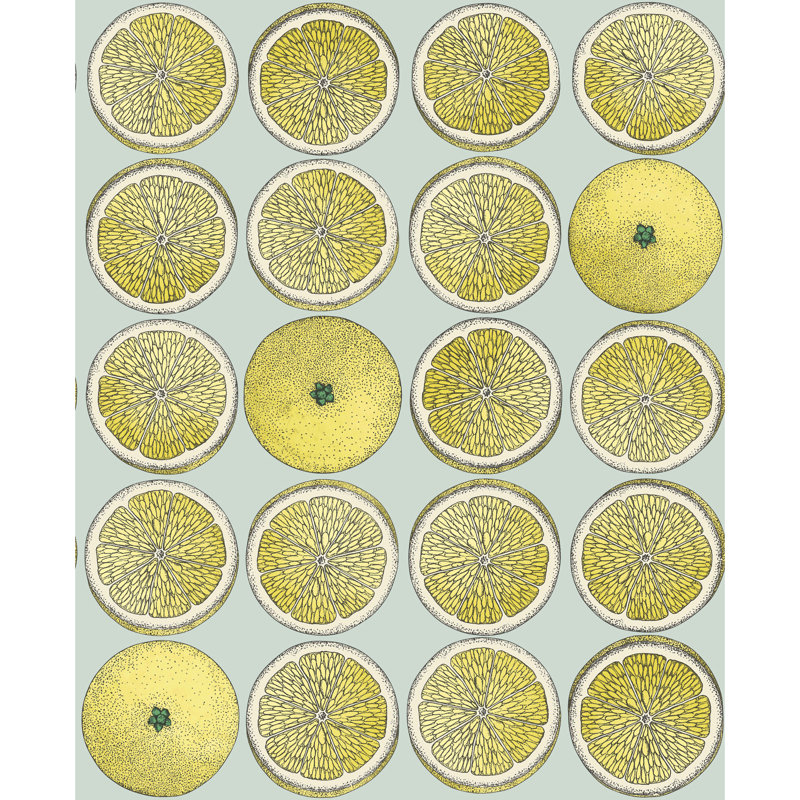 Fornasetti Senza Tempo Geometric Wallpaper Roll, Lemon/Seafoam