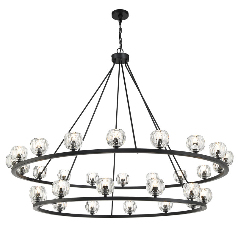 Lustre noir mat 30 lumières Rashana