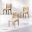 Chaise de salle à manger rembourrée en chêne brut avec dossier en jonc de mer et siège en bouclette, ensemble de 2-393645265-429227816