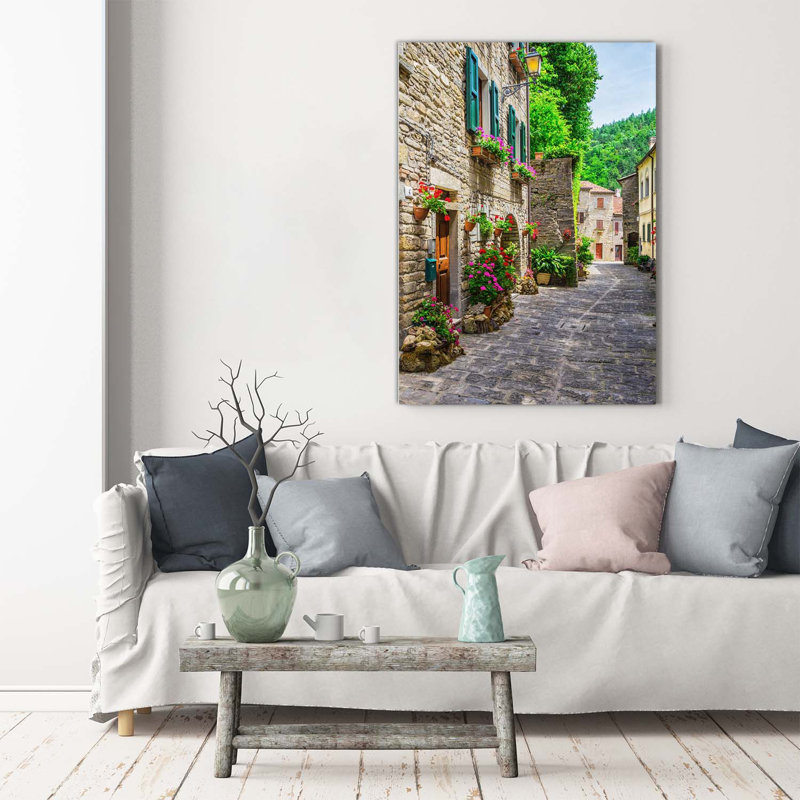 A Charming Street - Wrapped Canvas Print