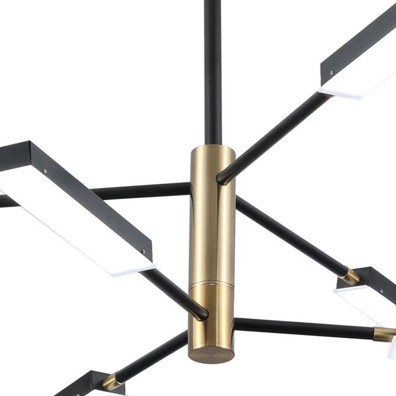 Acrylic and Aluminium Sputnik Modern Linear Chandelier