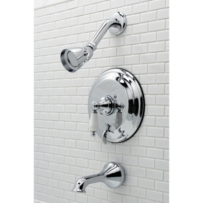 Kingston Brass Single-Handle Pressure Balanced Tub and Shower Faucet, Trim Only with Diverter Handle