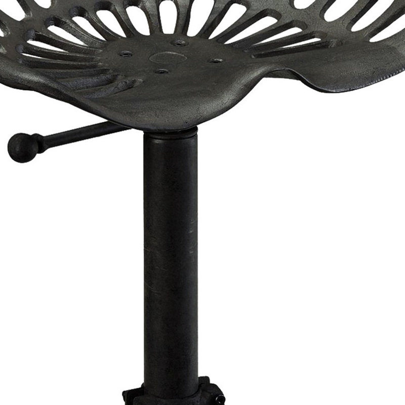 Chaise de bar noire réglable en hauteur sans dossier 23 po avec repose-pieds