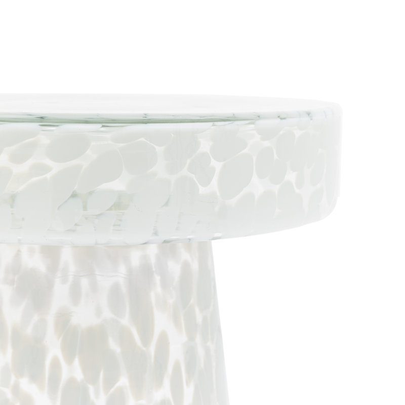 Murano Pedestal Side Table 395x395x465mm, White