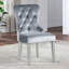 Glam gris foncé Flannelette 2Pcs chaises d'appoint capitonnées en acrylique capitonné Design à oreilles