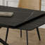 Ensemble de table de salle à manger rétractable en pierre frittée avec pieds croisés en acier au carbone noir (59 à 83 pouces, table + 4 chaises) pour une utilisation multi-scénario, noir-910417637-914508743-910417639
