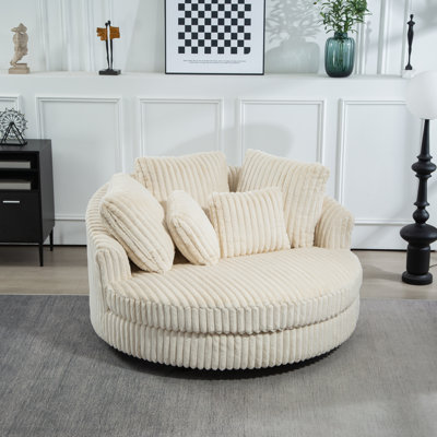 Fauteuil demi-tonneau rembourré avec housse