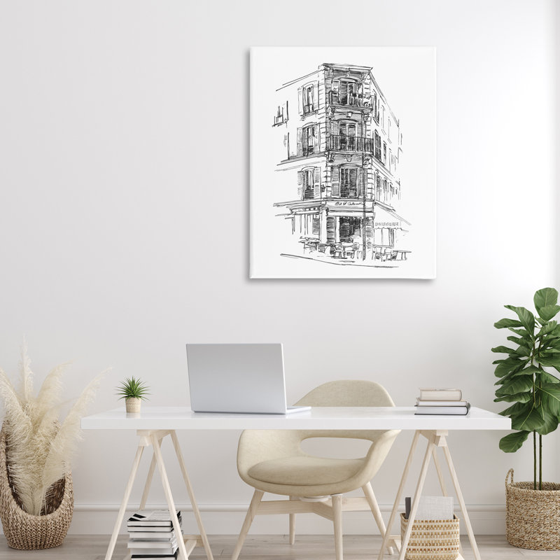 Parisian Boulevard Study Canvas, conception par Ethan Harper, H 40 po x l 30 po