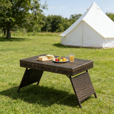 Table d'appoint portable pliante d'extérieur sans assemblage Table d'appoint polyvalente pour terrasse de jardin et espaces de vie intérieurs