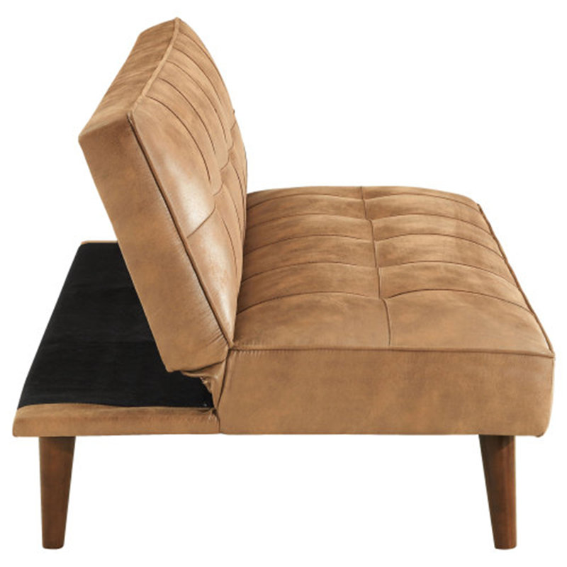 Saddle Upholstered Convertible Sofa Bed, Brown