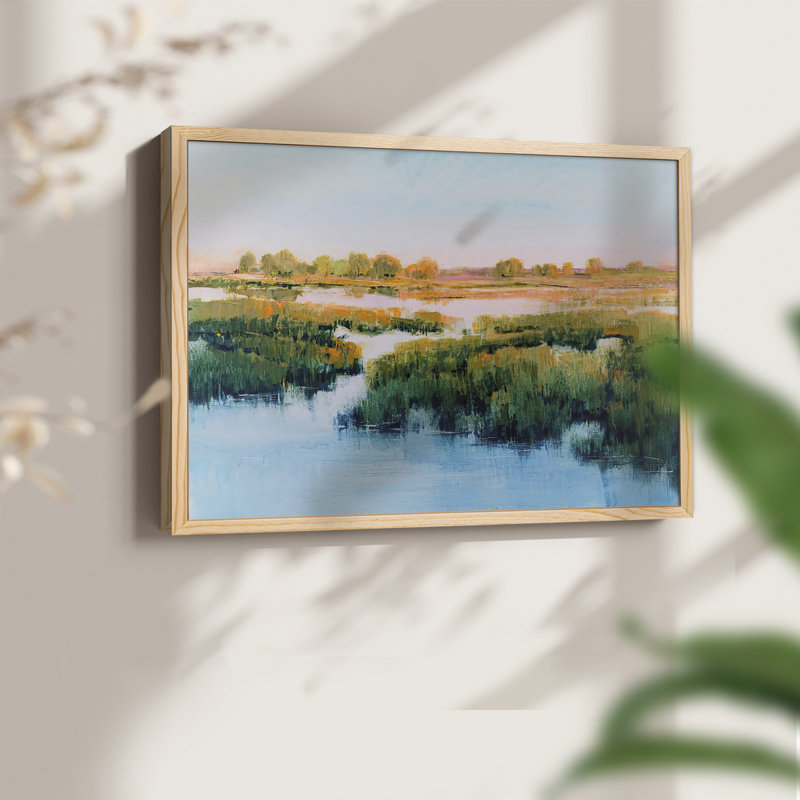 Marshland View II - reproduction encadrée - réaménageable, H 11 po x l 14 po, Naturel