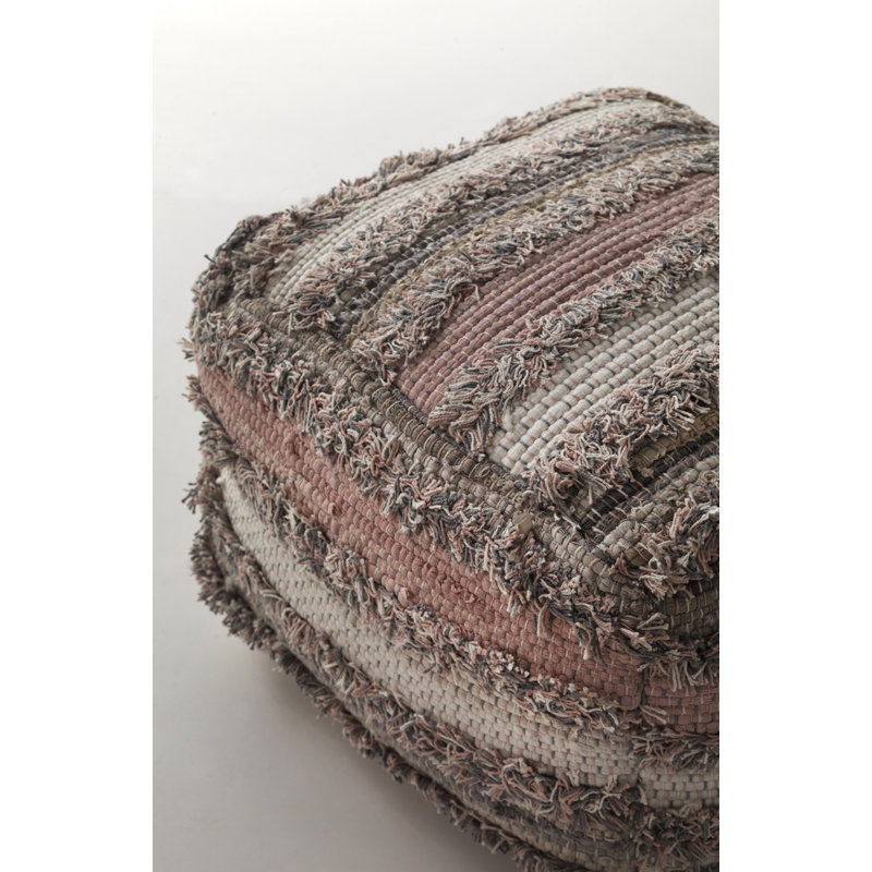 Grand Borendy 45cm Wide Round Striped Pouffe Ottoman
