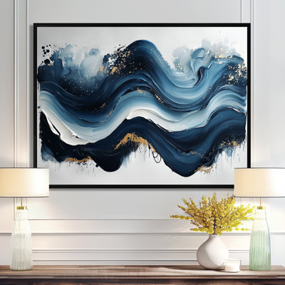 Encre monochrome Echo of River I - Op Art, art mural