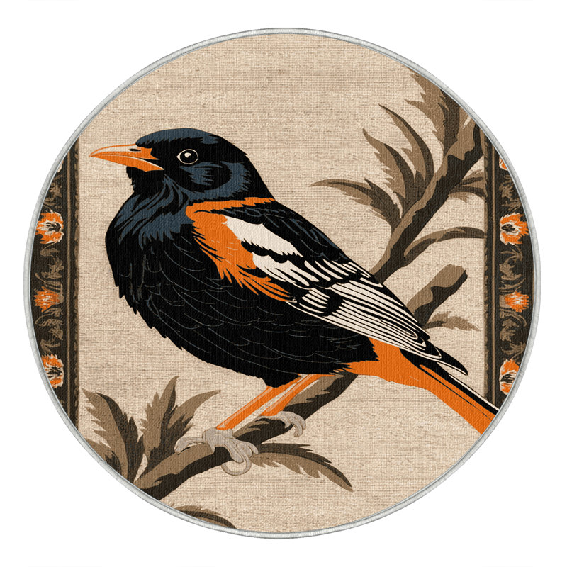 Tapis lavable Oriole de Baltimore, Rectangulaire 8 pi x 10 pi