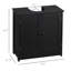 Armoire de salle de bain encastrée en MDF noir compact pour rangement organisé