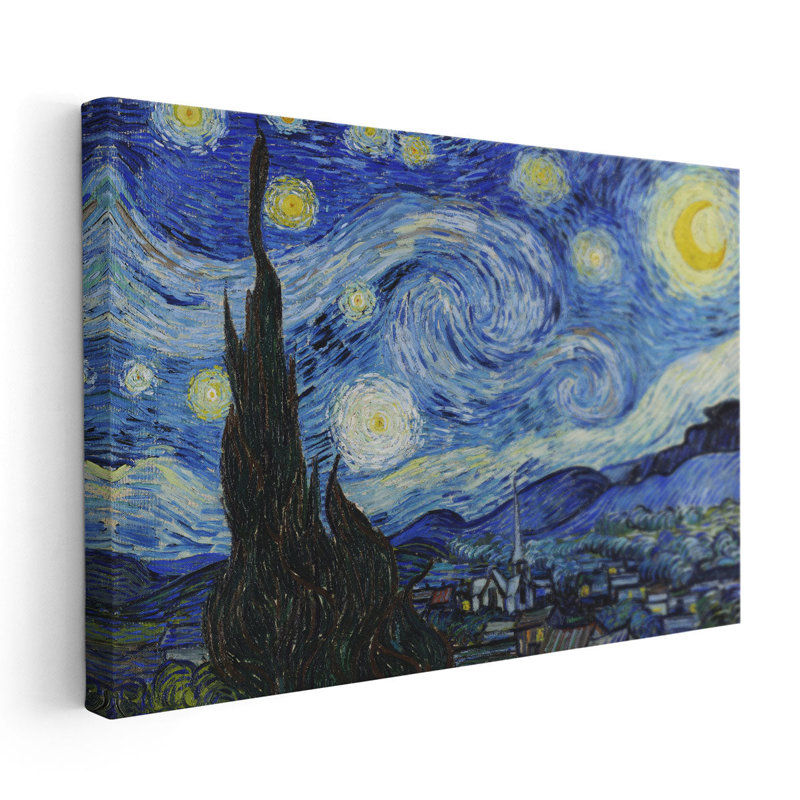 La nuit étoilée, 1889 - reproduction d'art sur toile, H 24 po x l 36 po