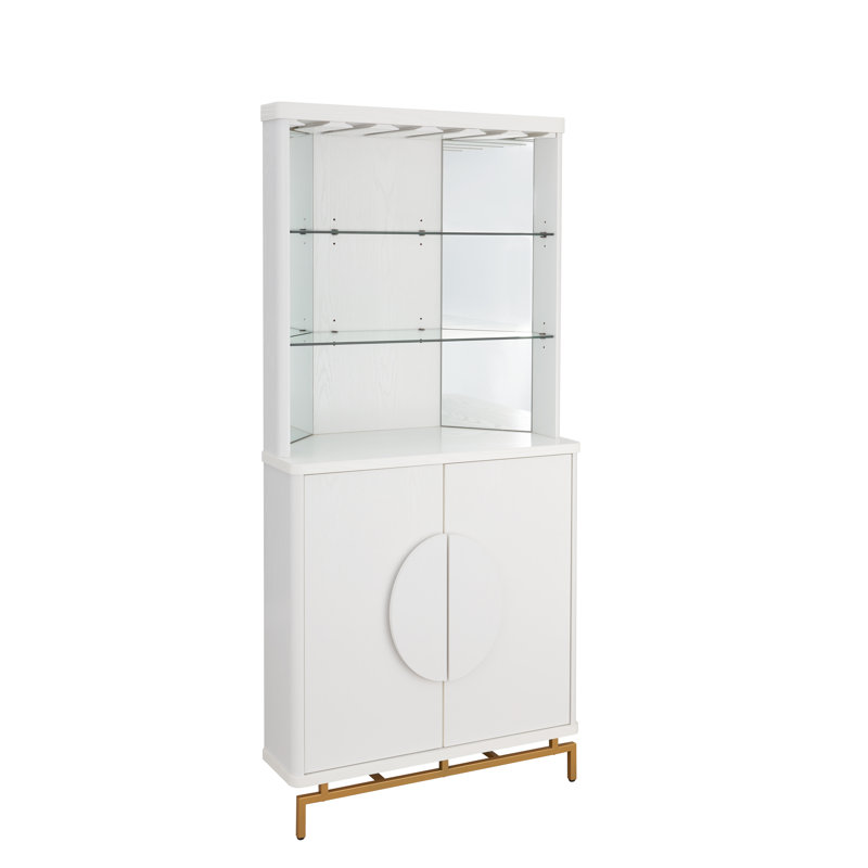 Armoire de bar d'angle, Blanc