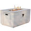 Deserai 23.8'' H x 42.5'' W Magnesium Oxide Propane Outdoor Fire Pit Table with Lid