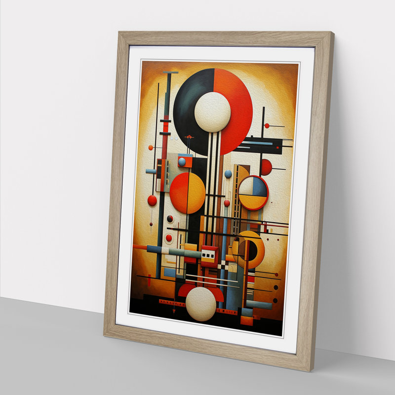 Bauhaus Art Deco Art - Framed Print, Oak Framed, 34cm H x 25cm W x 2cm D