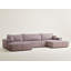 6 Seater Velvet and Corduroy Reclining Corner Sofa with Storage-1419045533