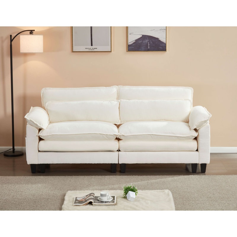 Canapé modulaire Luqi, Beige, 2, H 35,8 po x l 79,6 po x P 32,4 po