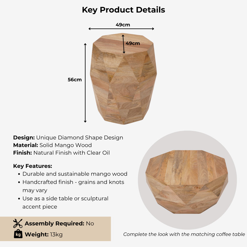 Sitkin Solid Wood End Table