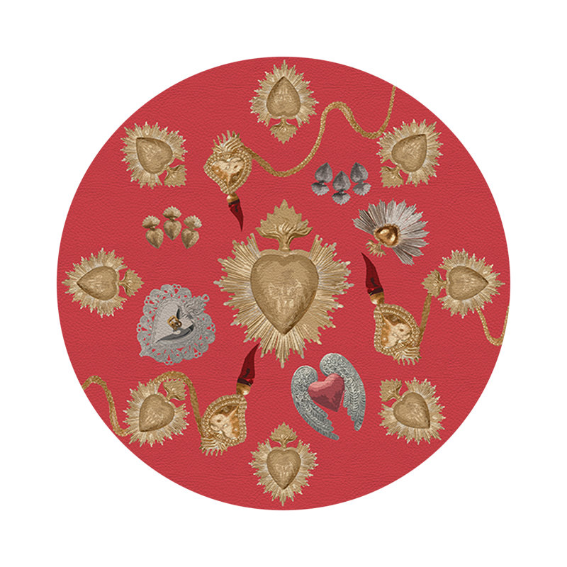 Napperon Ex voté Sacred Hearts, Cramoisi