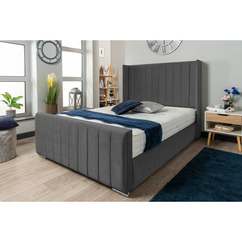 Coopersville Upholstered Ottoman Storage Bed with Mattress, Kingsize (5'), Steel