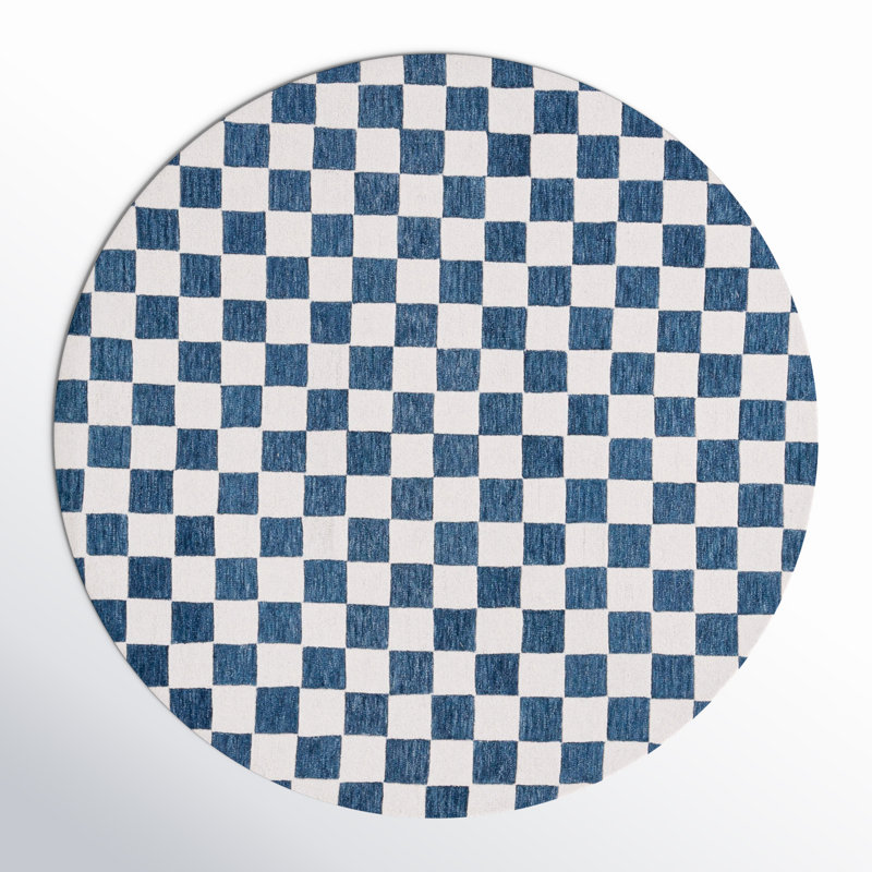 Freemont Area Rug In Blue/Ivory, Round 6'
