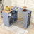 Modern Rolling Kitchen Island Cart with Built-in Charging Station, LED Lighting and Ample Storage-1481230231