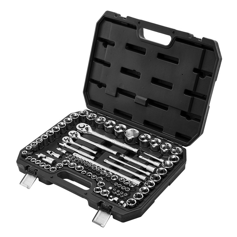Ensemble d'outils 86 pièces pour mécanicien professionnel | Ensemble de douilles et de cliquets robustes CR-V (SAE / métrique) avec étui de rangement durable pour réparation automobile