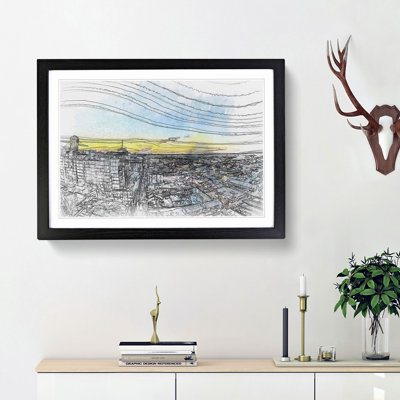Above New Orleans in Louisiana in Abstract - Picture Frame Graphic Art Print
